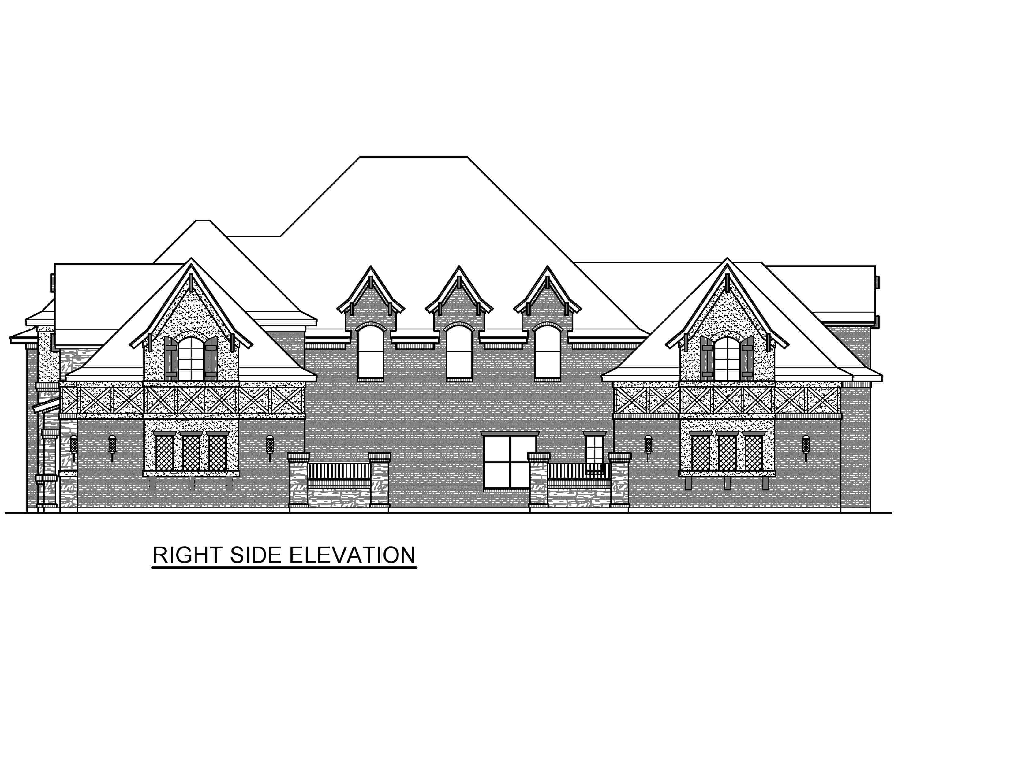 Home Plan Right Elevation of this 4-Bedroom,6868 Sq Ft Plan -195-1232