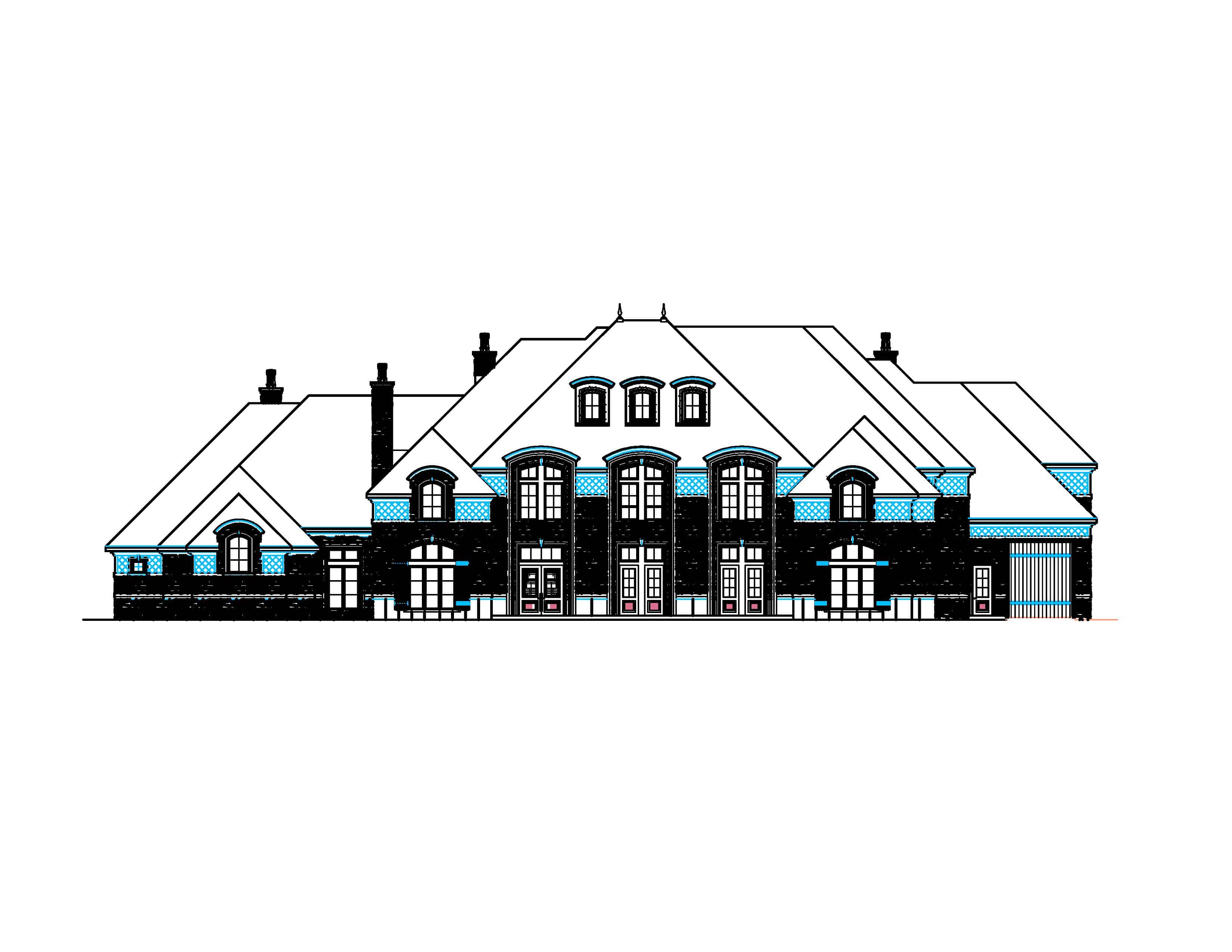 Home Plan Front Elevation of this 5-Bedroom,11165 Sq Ft Plan -195-1234