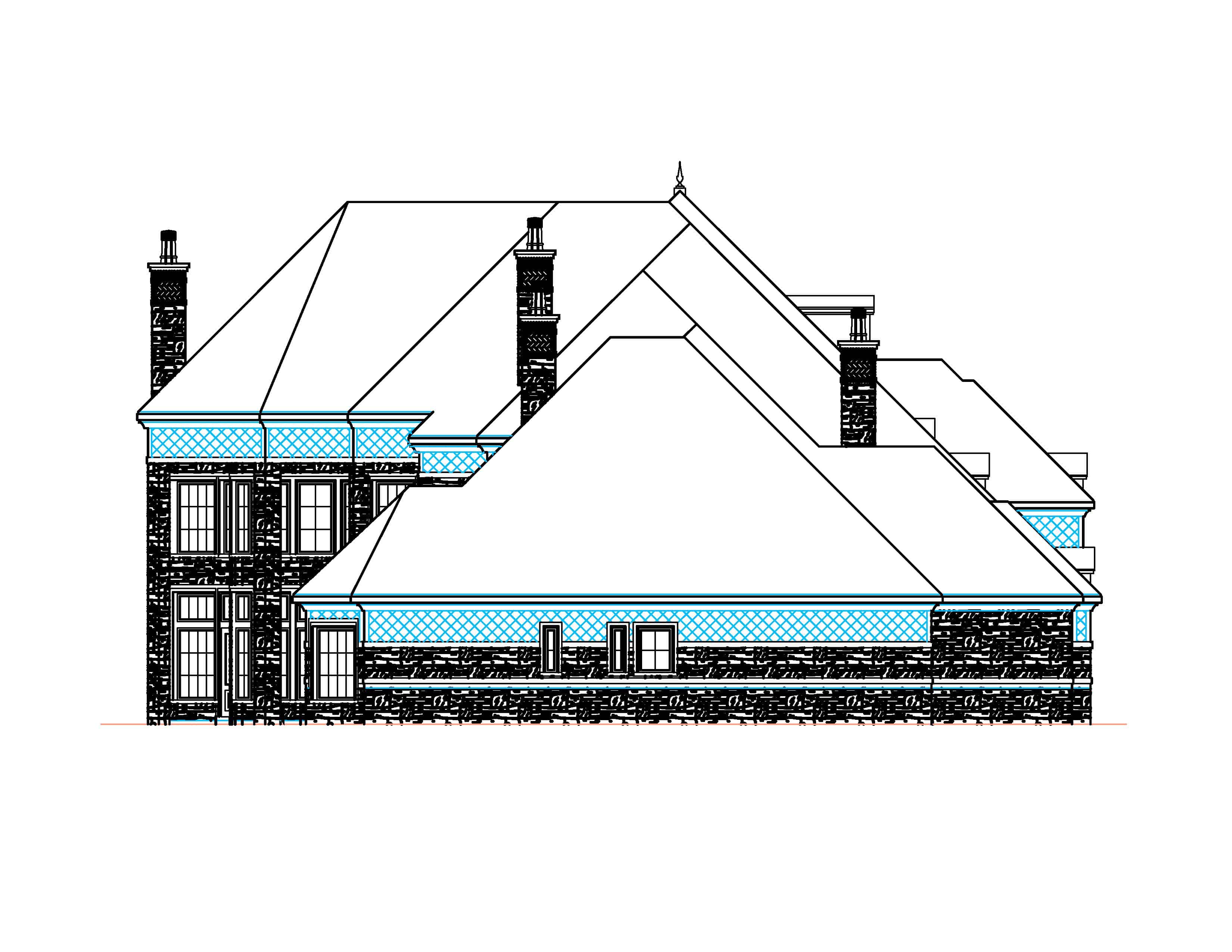Home Plan Left Elevation of this 5-Bedroom,11165 Sq Ft Plan -195-1234