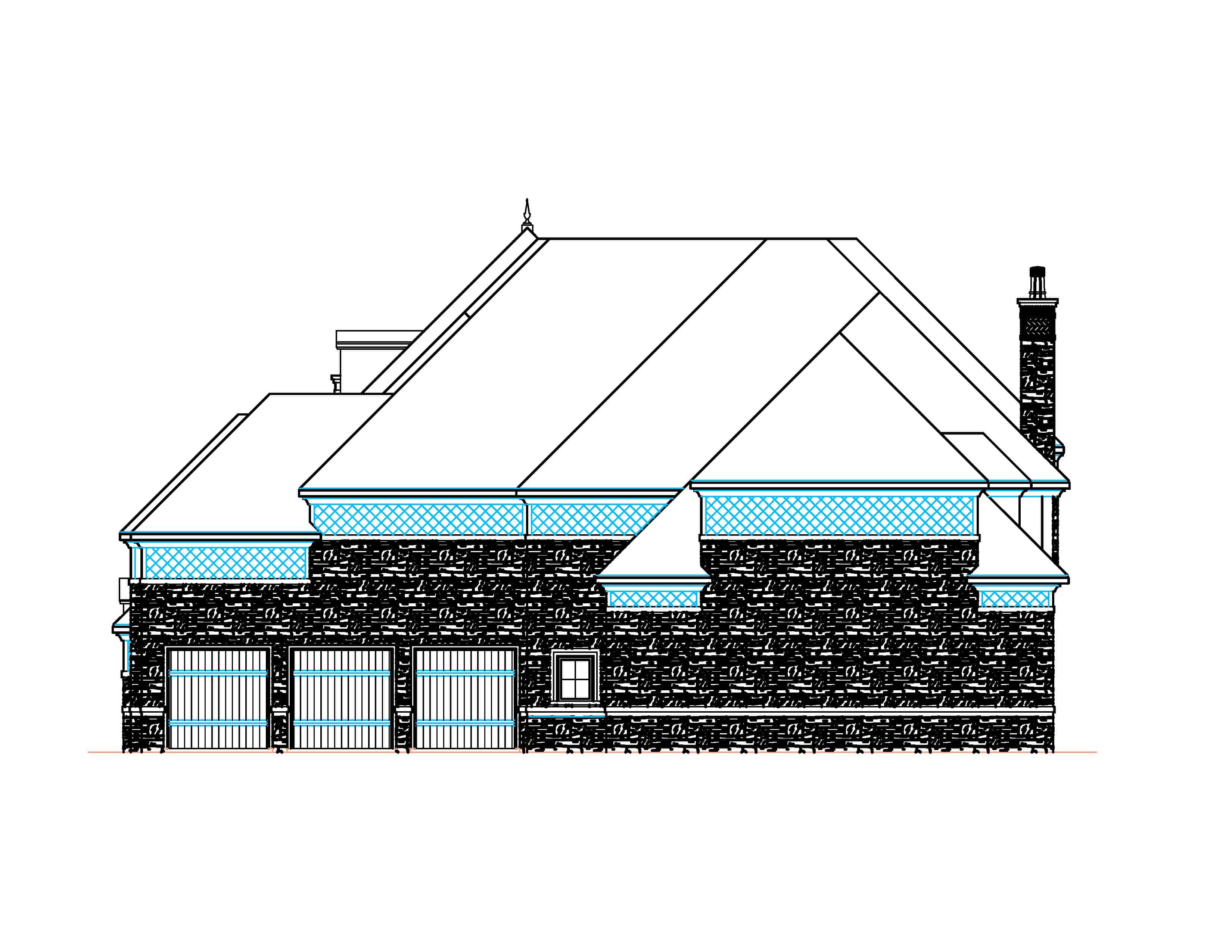 Home Plan Right Elevation of this 5-Bedroom,11165 Sq Ft Plan -195-1234