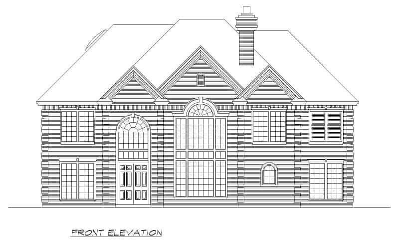 Home Plan Front Elevation of this 4-Bedroom,4940 Sq Ft Plan -195-1235