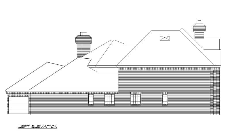 Home Plan Left Elevation of this 4-Bedroom,4940 Sq Ft Plan -195-1235