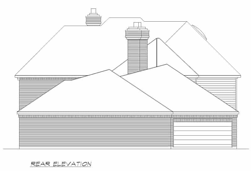 Home Plan Rear Elevation of this 4-Bedroom,4940 Sq Ft Plan -195-1235