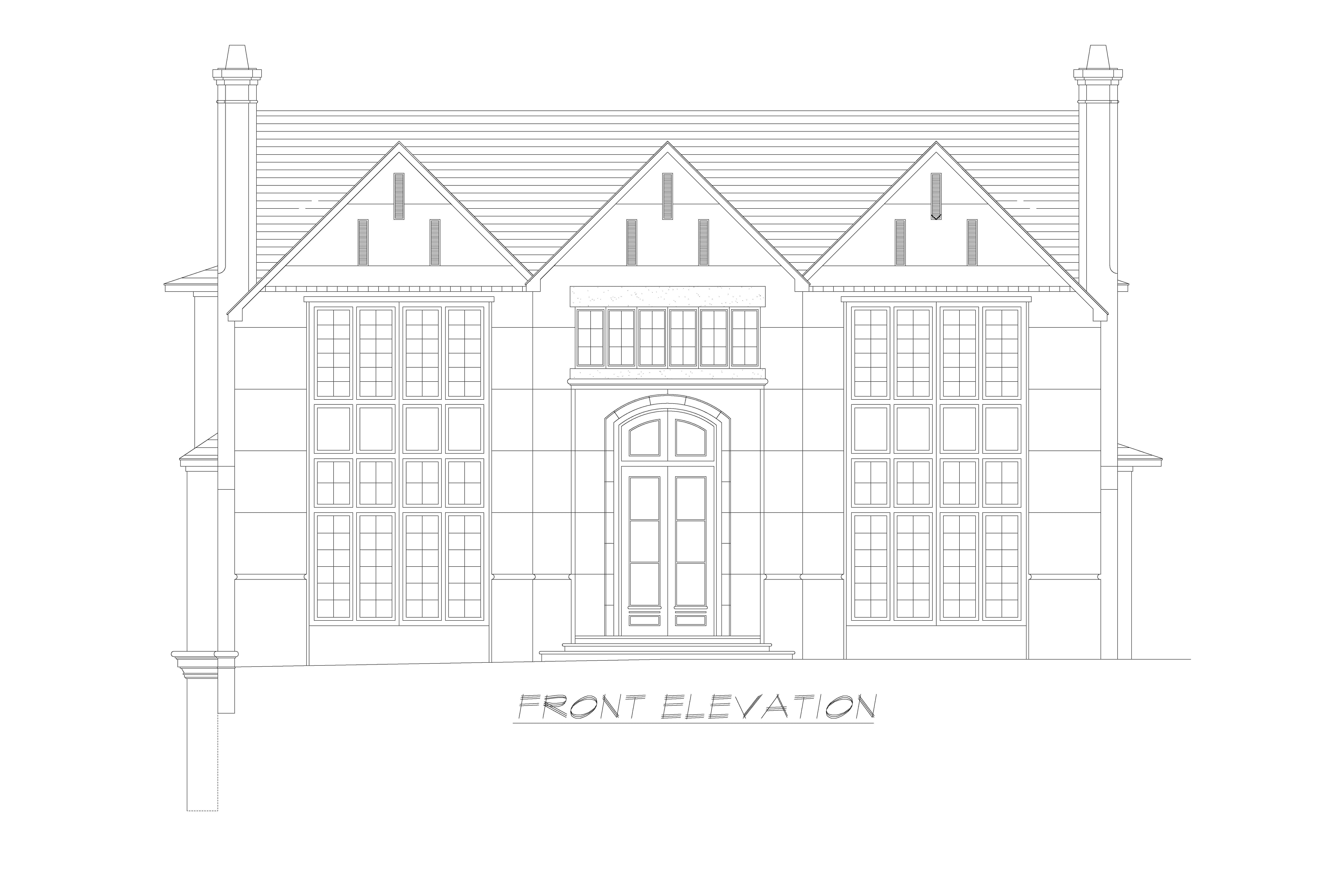 Home Plan Front Elevation of this 5-Bedroom,7918 Sq Ft Plan -195-1237