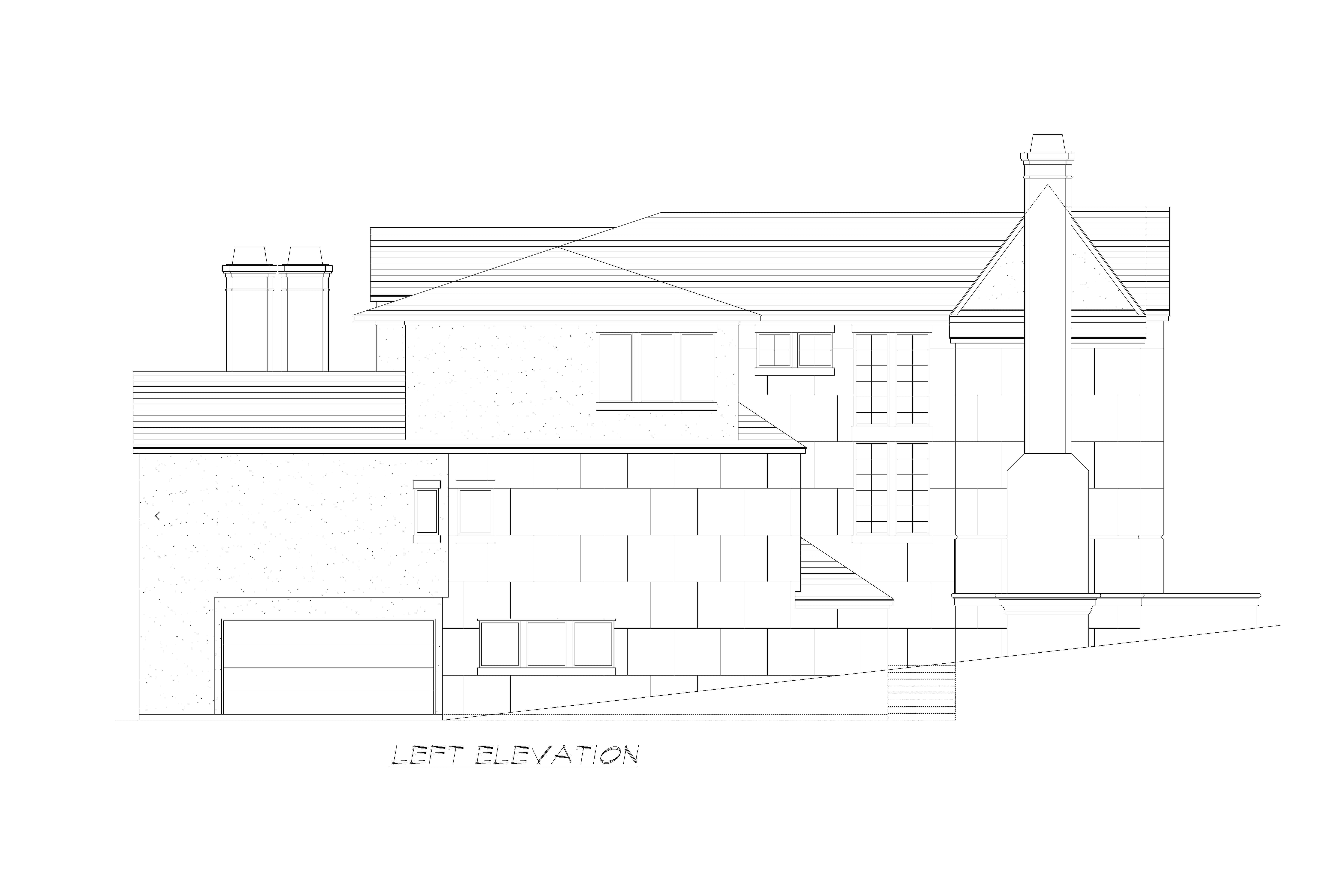 Home Plan Left Elevation of this 5-Bedroom,7918 Sq Ft Plan -195-1237