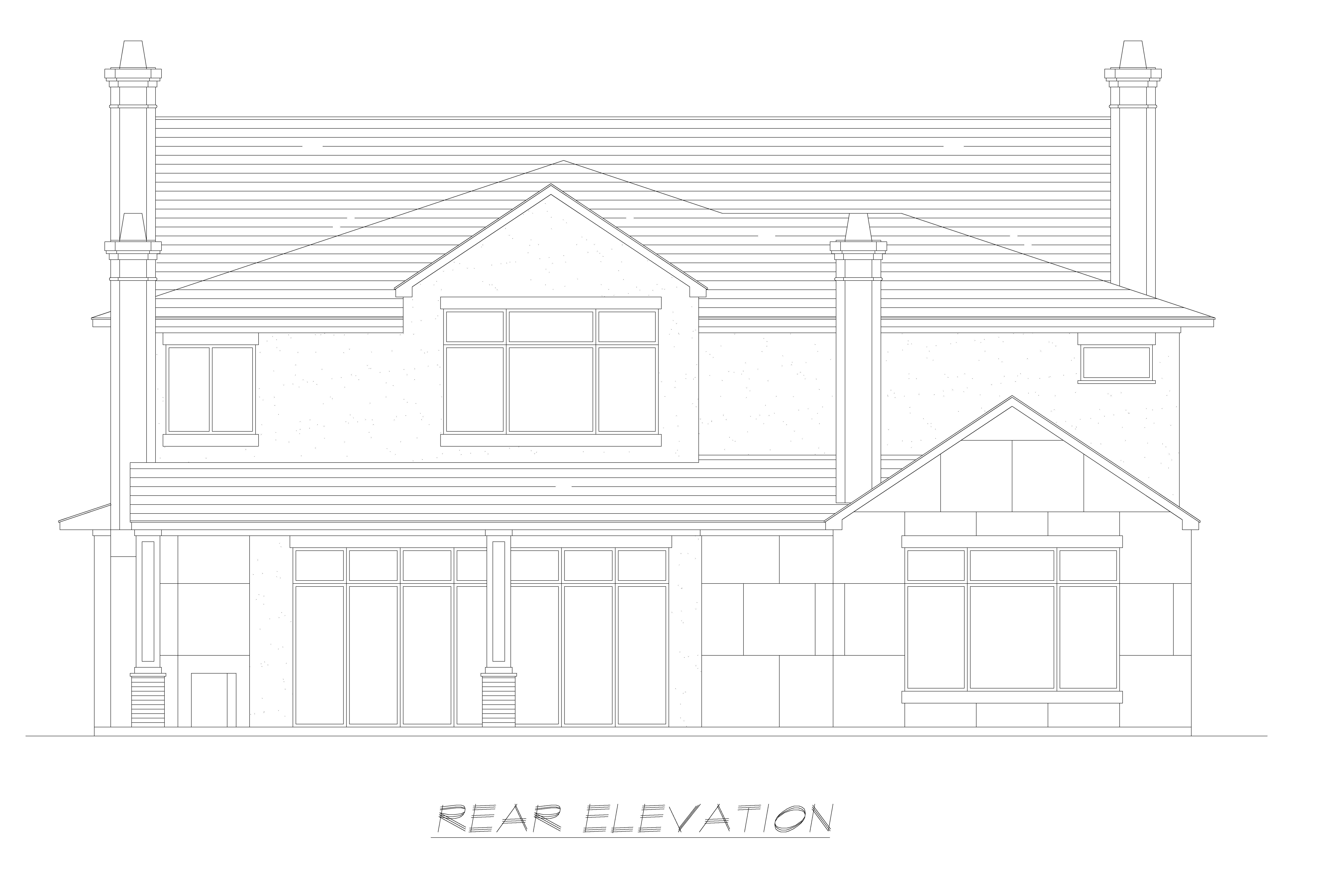 Home Plan Rear Elevation of this 5-Bedroom,7918 Sq Ft Plan -195-1237