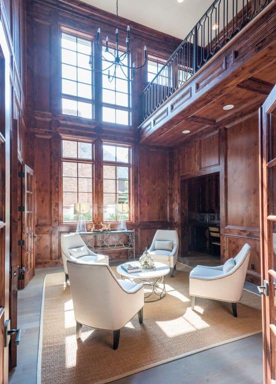 Home Office: Library of this 5-Bedroom,7918 Sq Ft Plan -7918