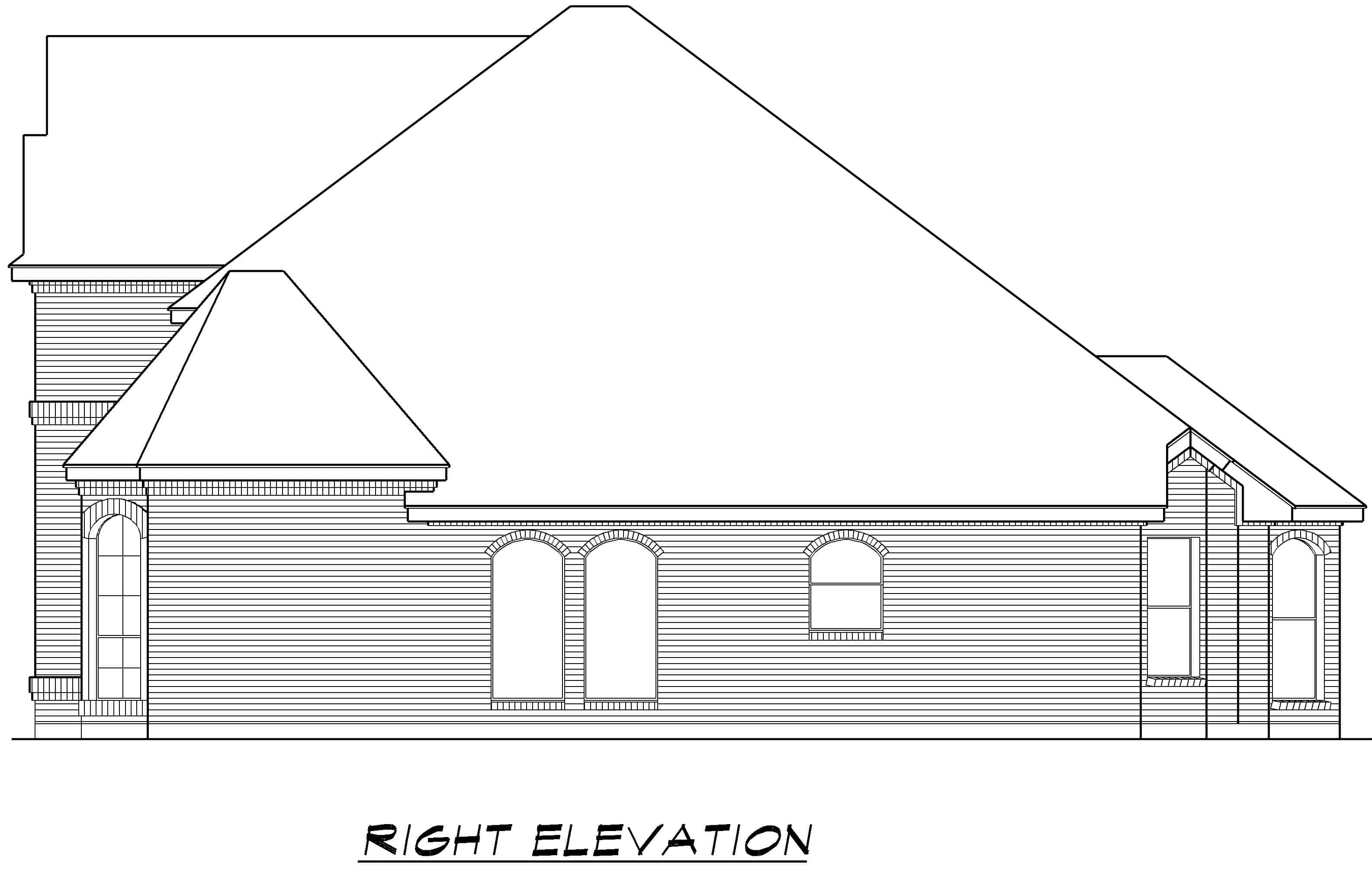 Home Plan Right Elevation of this 3-Bedroom,2566 Sq Ft Plan -195-1238