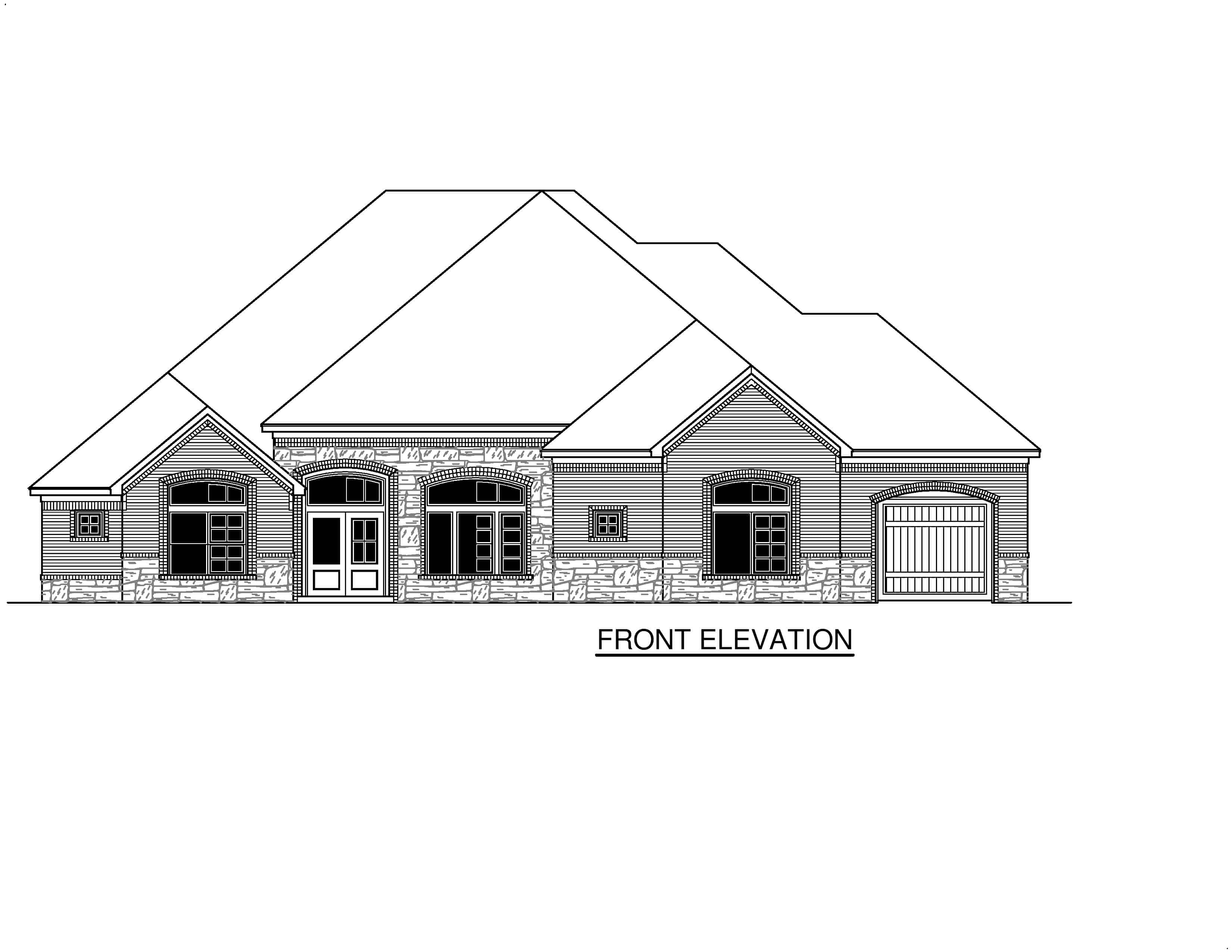 Home Plan Front Elevation of this 4-Bedroom,3894 Sq Ft Plan -195-1239