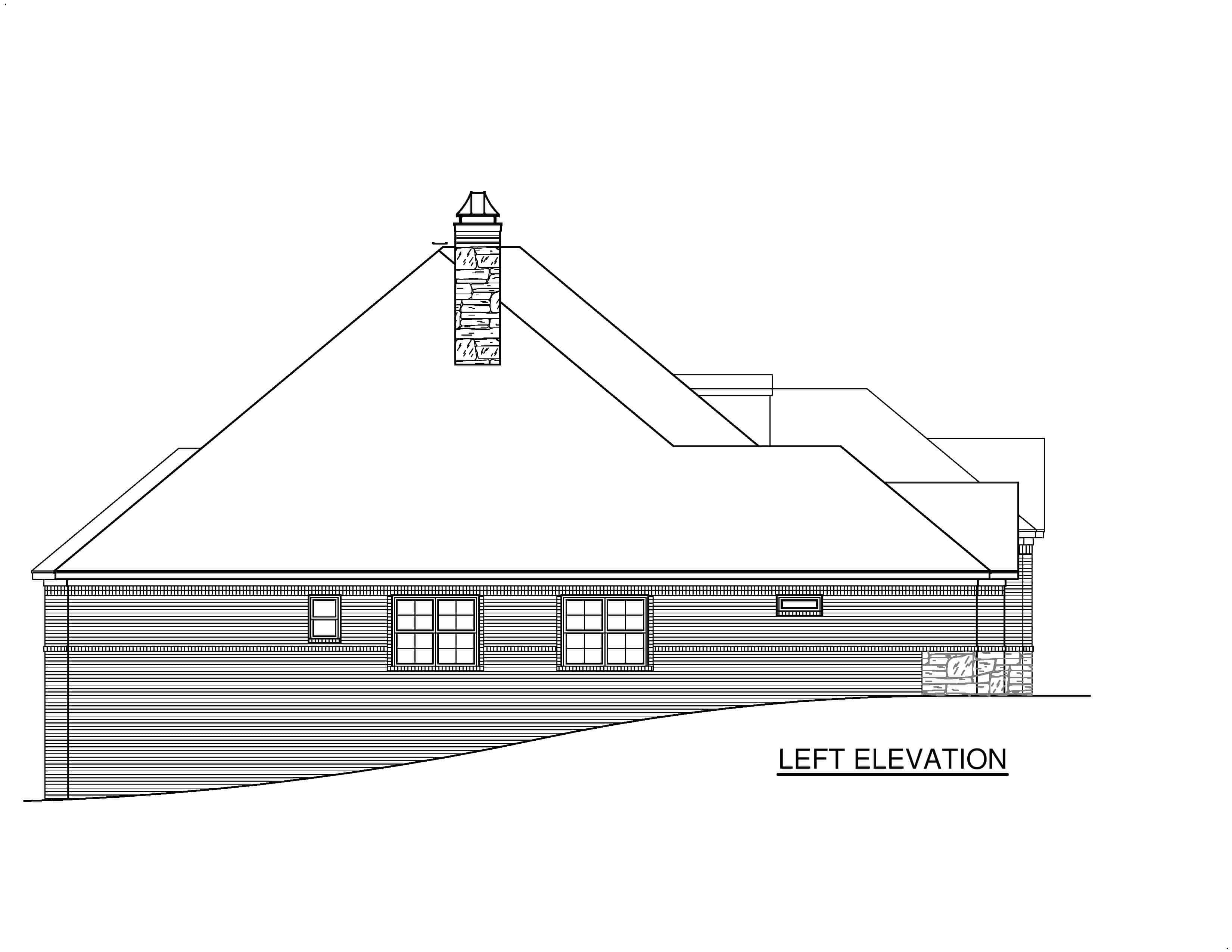 Home Plan Left Elevation of this 4-Bedroom,3894 Sq Ft Plan -195-1239