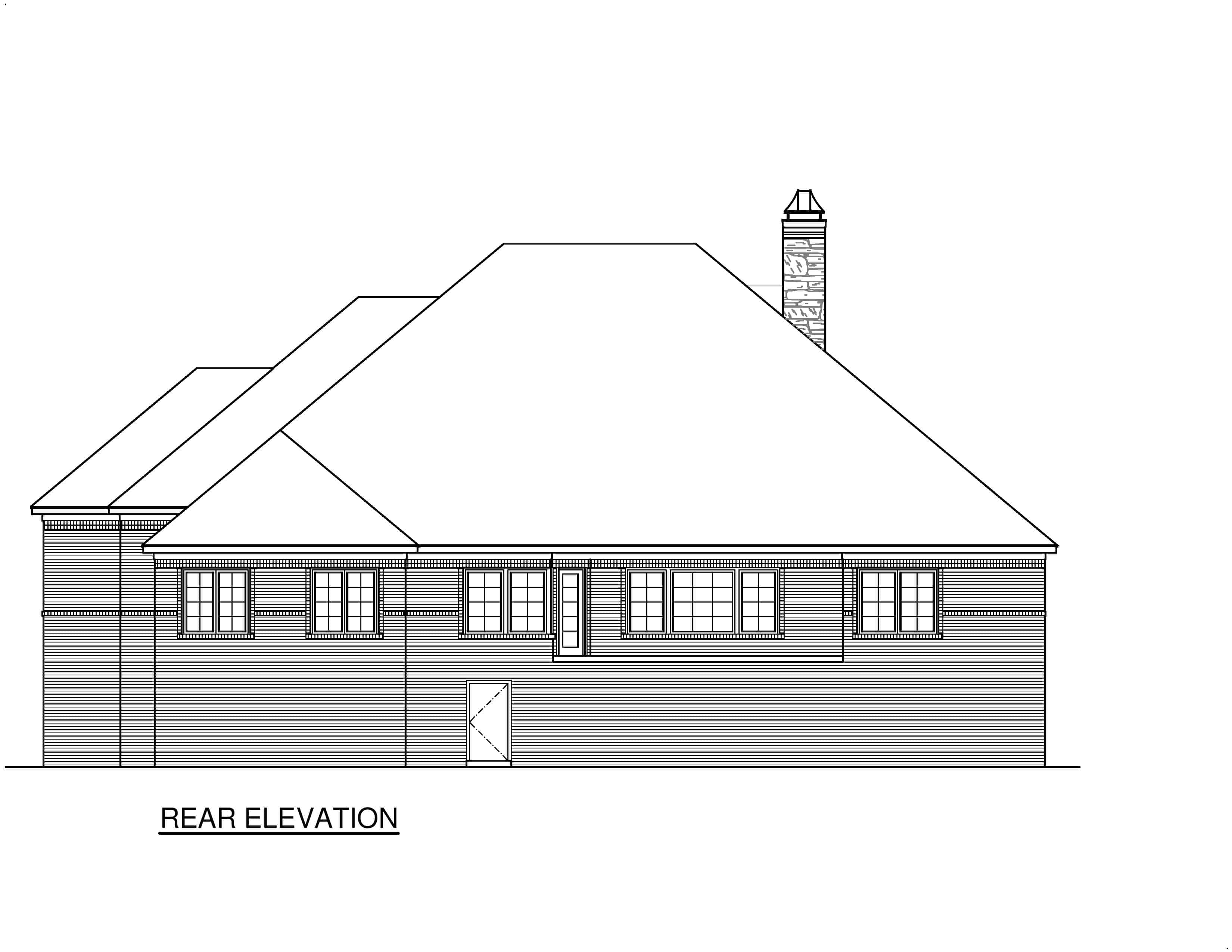 Home Plan Rear Elevation of this 4-Bedroom,3894 Sq Ft Plan -195-1239