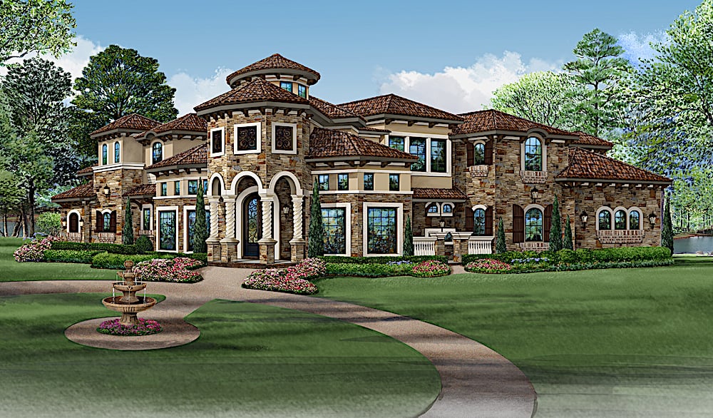 Mediterranean home (ThePlanCollection: Plan #195-1240)