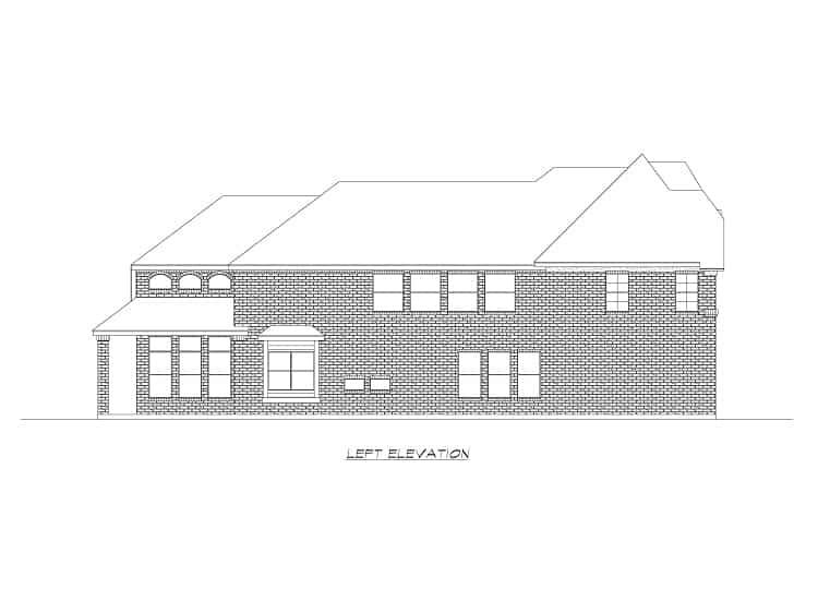 Home Plan Left Elevation of this 3-Bedroom,3827 Sq Ft Plan -195-1241