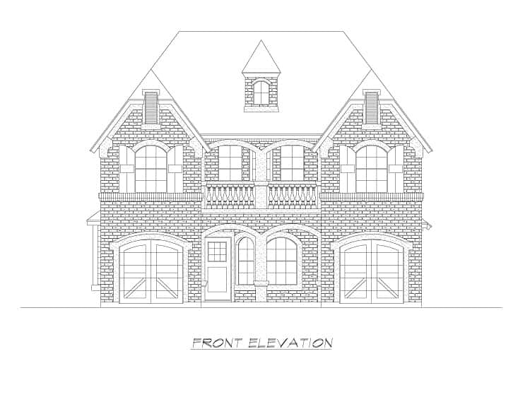 Home Plan Front Elevation of this 3-Bedroom,3827 Sq Ft Plan -195-1241