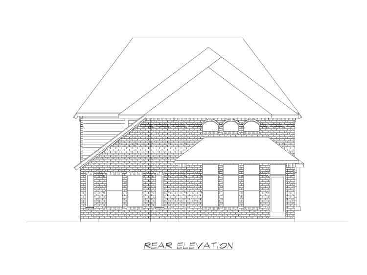 Home Plan Rear Elevation of this 3-Bedroom,3827 Sq Ft Plan -195-1241