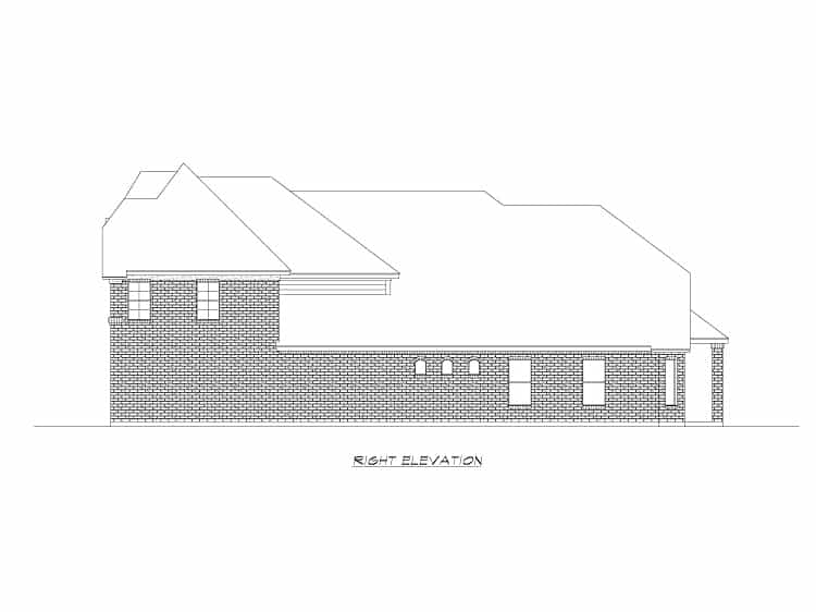 Home Plan Right Elevation of this 3-Bedroom,3827 Sq Ft Plan -195-1241