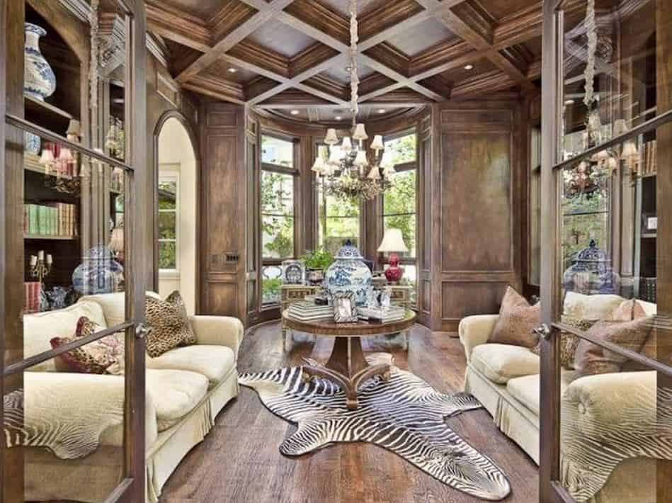 Home Office: Library of this 5-Bedroom,7700 Sq Ft Plan -195-1243