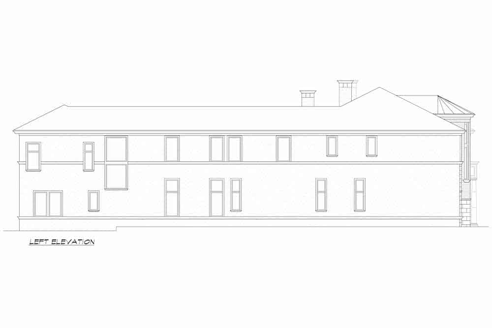 Home Plan Left Elevation of this 5-Bedroom,7700 Sq Ft Plan -195-1243