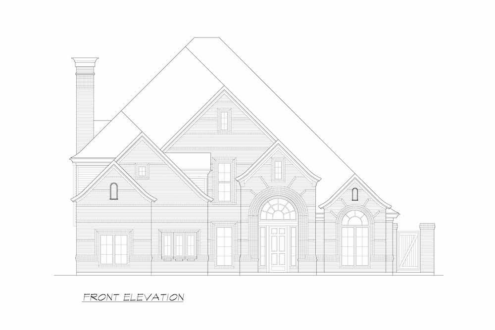 Home Plan Front Elevation of this 4-Bedroom,4401 Sq Ft Plan -195-1244