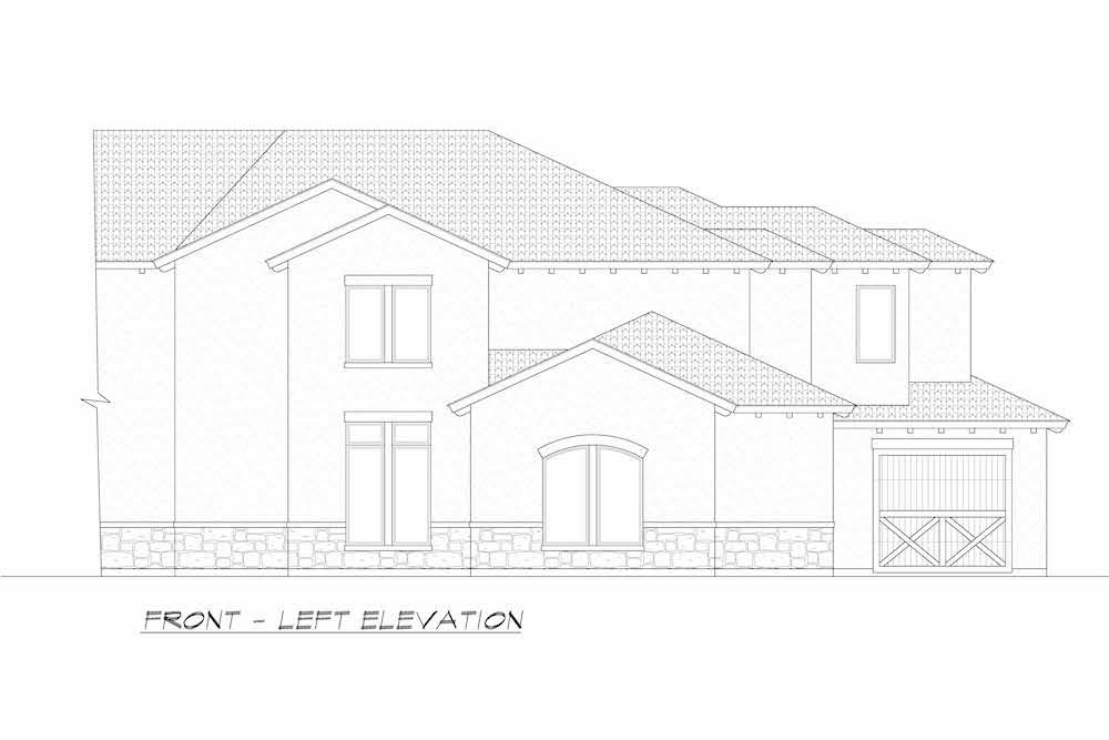 Home Plan Front Elevation of this 5-Bedroom,6052 Sq Ft Plan -195-1246