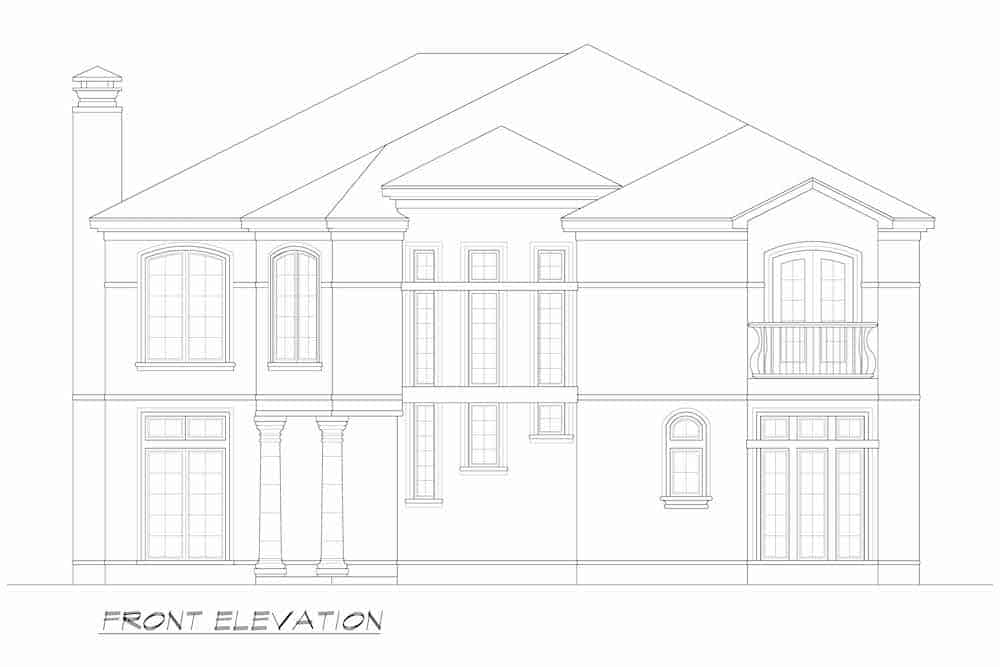 Home Plan Front Elevation of this 3-Bedroom,5123 Sq Ft Plan -195-1247