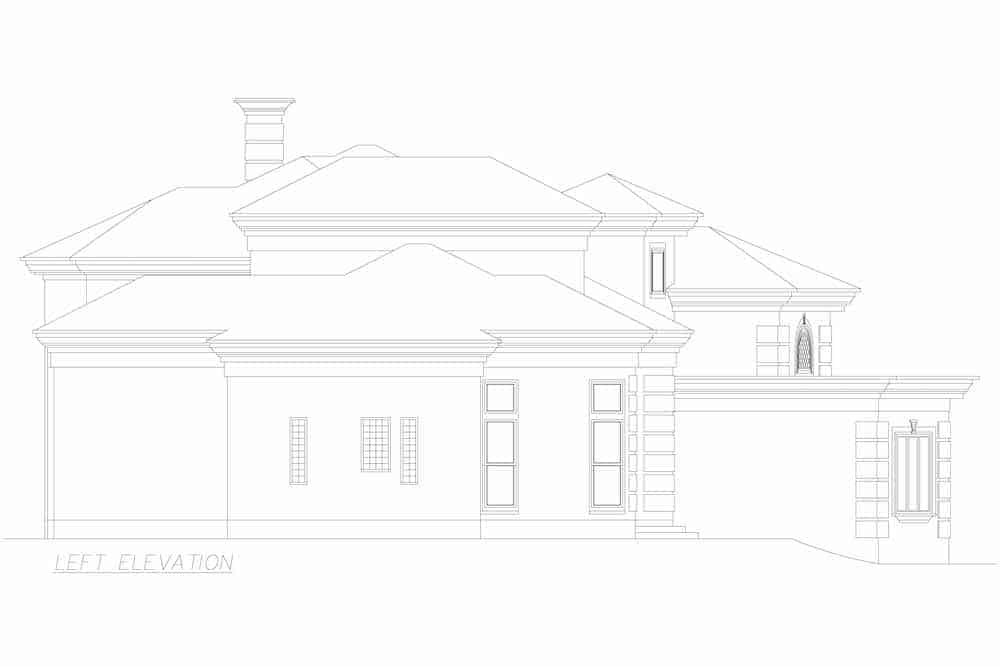 Home Plan Left Elevation of this -Bedroom, Sq Ft Plan -195-1250