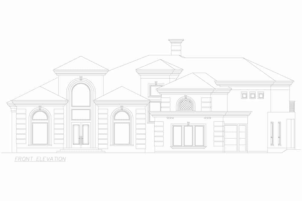 Home Plan Front Elevation of this 3-Bedroom,3987 Sq Ft Plan -195-1250