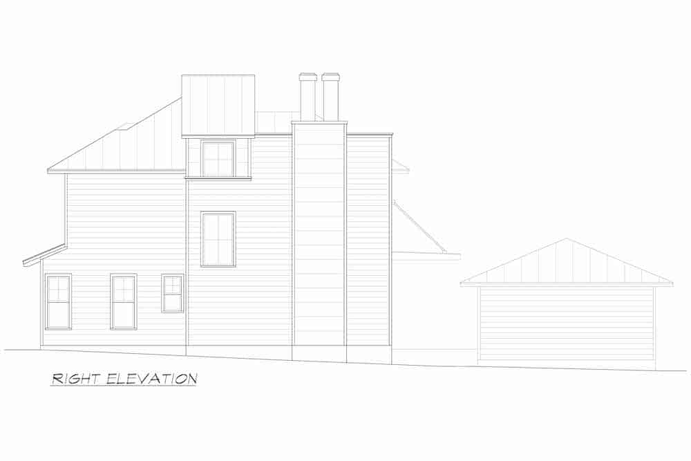 Home Plan Right Elevation of this 3-Bedroom,2467 Sq Ft Plan -195-1251