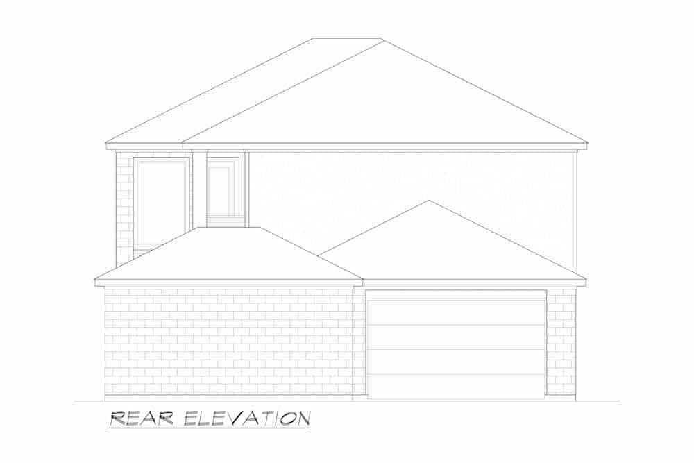 Home Plan Rear Elevation of this 3-Bedroom,3940 Sq Ft Plan -195-1252