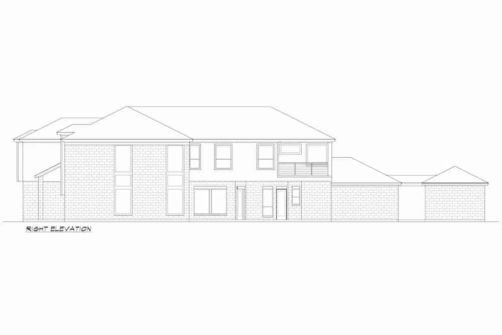 Home Plan Right Elevation of this 3-Bedroom,3940 Sq Ft Plan -195-1252