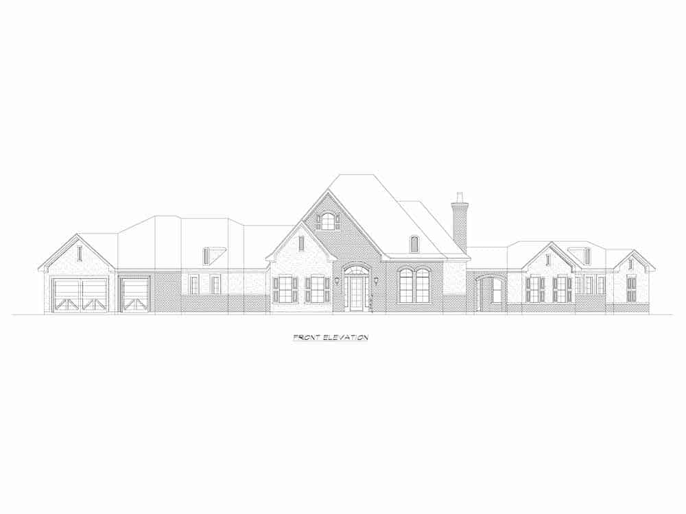 Home Plan Front Elevation of this 3-Bedroom,3715 Sq Ft Plan -195-1253