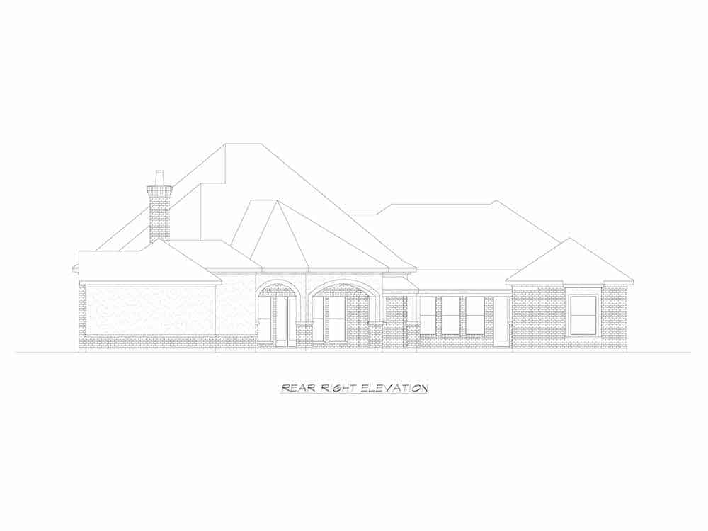 Home Plan Right Elevation of this 3-Bedroom,3715 Sq Ft Plan -195-1253