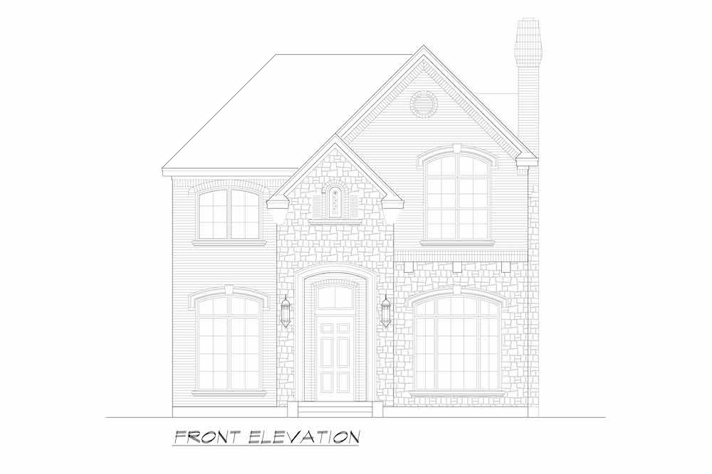 Home Plan Front Elevation of this 4-Bedroom,3404 Sq Ft Plan -195-1254