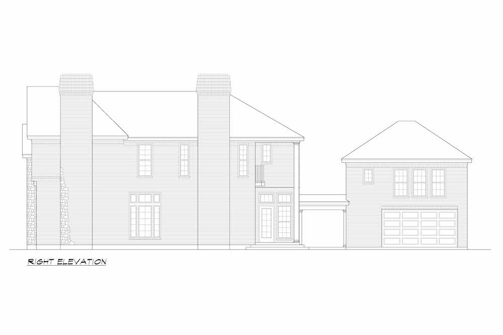 Home Plan Right Elevation of this 4-Bedroom,3404 Sq Ft Plan -195-1254
