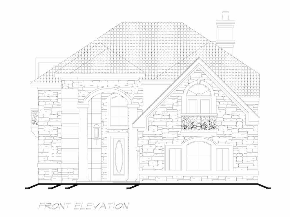 Home Plan Front Elevation of this 3-Bedroom,4416 Sq Ft Plan -195-1258