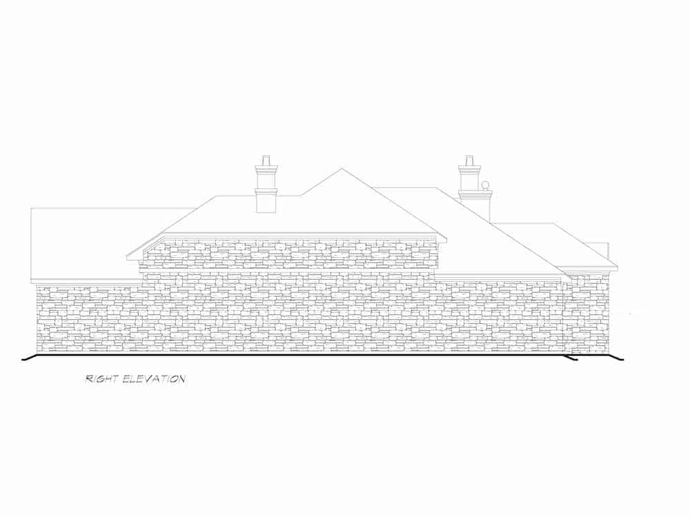 Home Plan Right Elevation of this 3-Bedroom,4416 Sq Ft Plan -195-1258