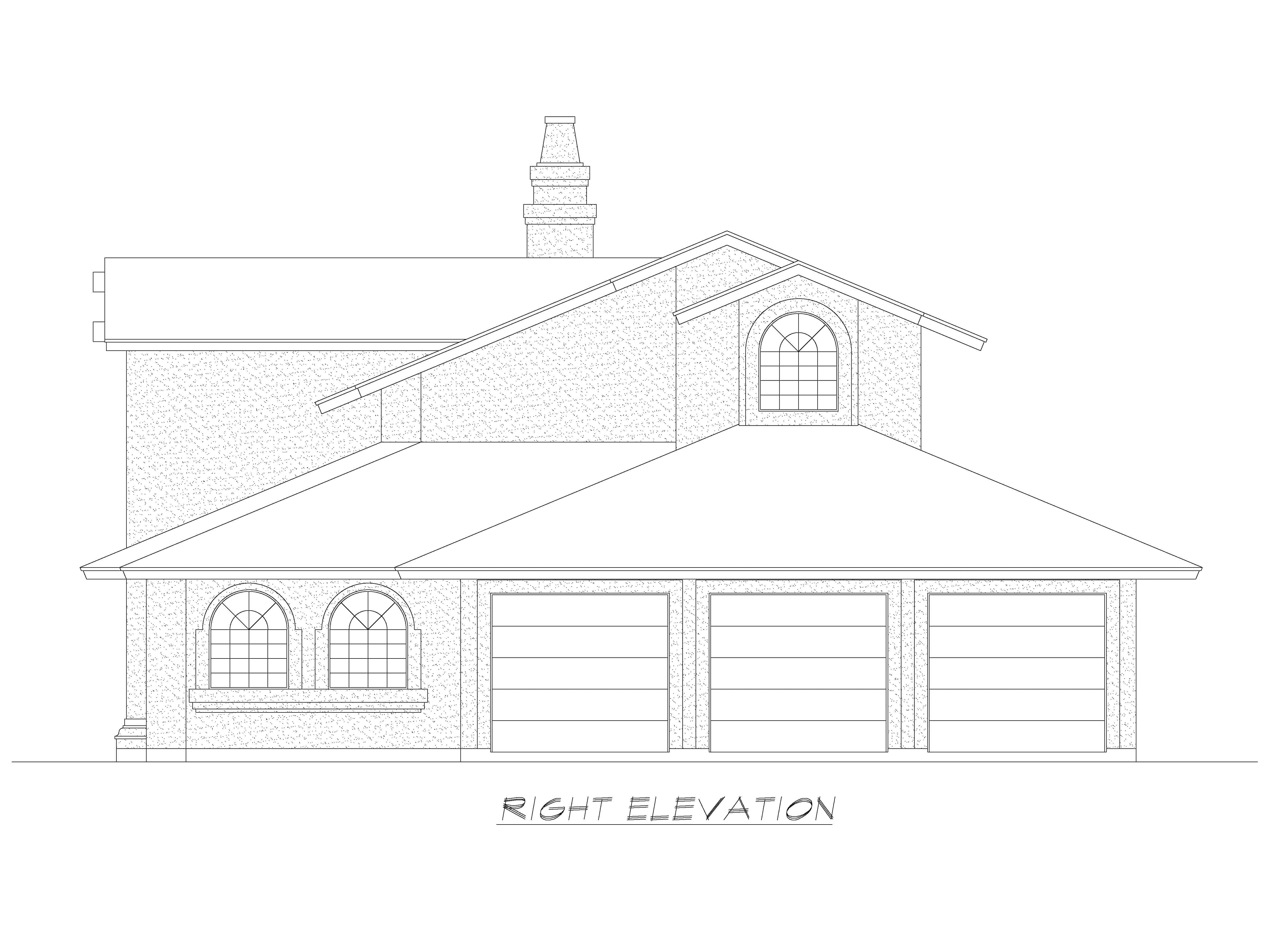 Home Plan Right Elevation of this 3-Bedroom,3628 Sq Ft Plan -195-1260