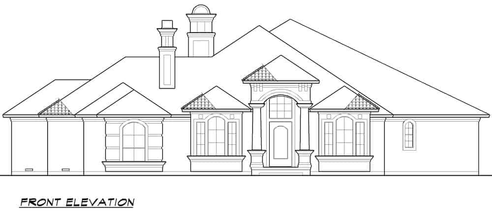 Home Plan Front Elevation of this 3-Bedroom,4128 Sq Ft Plan -195-1262
