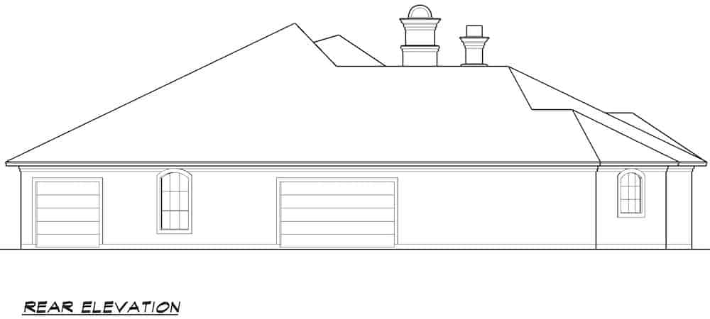 Home Plan Rear Elevation of this 3-Bedroom,4128 Sq Ft Plan -195-1262
