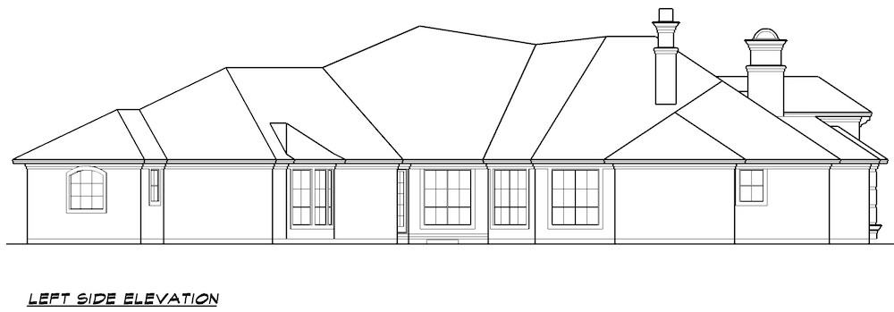 Home Plan Left Elevation of this 3-Bedroom,4128 Sq Ft Plan -195-1262
