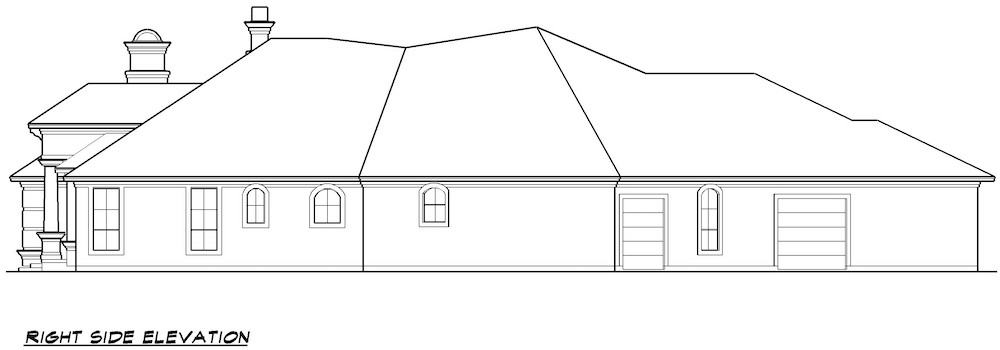 Home Plan Right Elevation of this 3-Bedroom,4128 Sq Ft Plan -195-1262