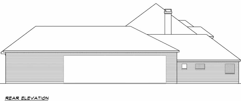 Home Plan Rear Elevation of this 4-Bedroom,3746 Sq Ft Plan -195-1263