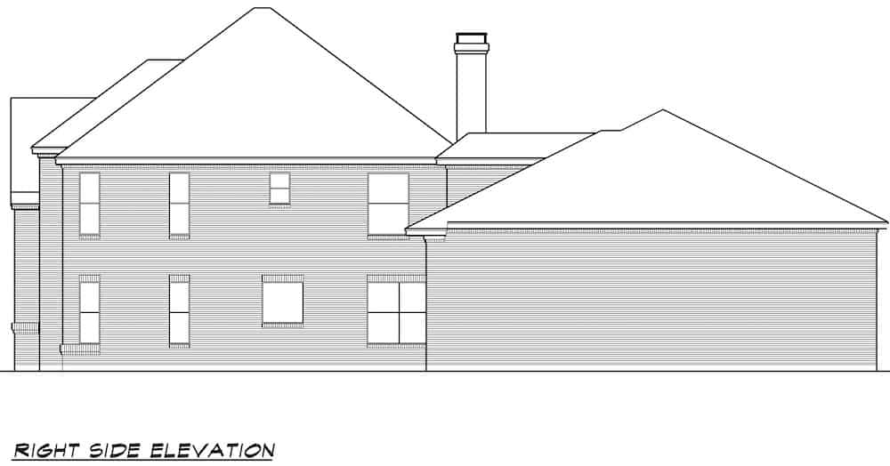 Home Plan Right Elevation of this 4-Bedroom,3746 Sq Ft Plan -195-1263