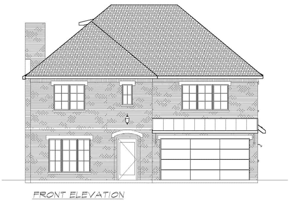 Home Plan Front Elevation of this 6-Bedroom,5618 Sq Ft Plan -195-1264