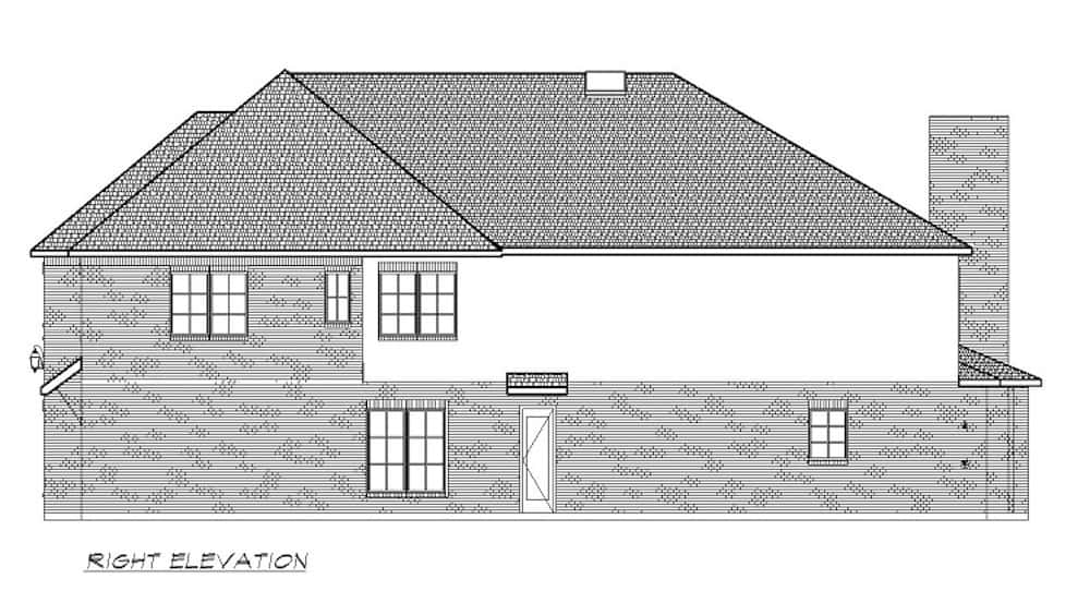 Home Plan Right Elevation of this 6-Bedroom,5618 Sq Ft Plan -195-1264