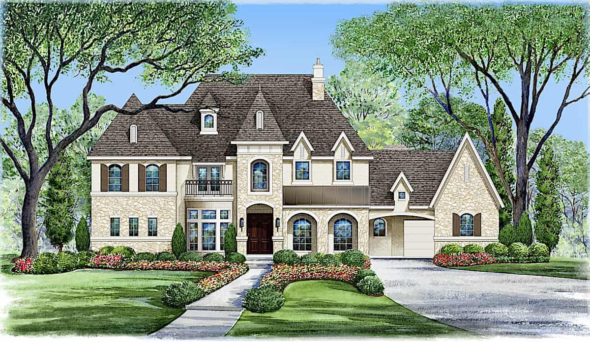 French home (ThePlanCollection: Plan #195-1267)