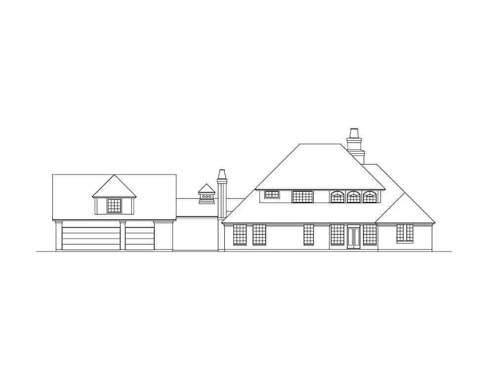 Home Plan Rear Elevation of this 3-Bedroom,2699 Sq Ft Plan -195-1269