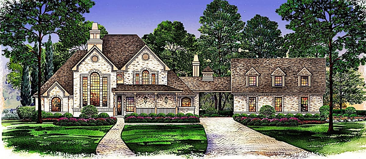 European home (ThePlanCollection: Plan #195-1269)