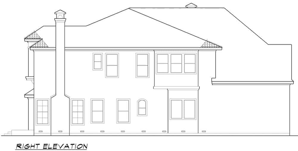Home Plan Right Elevation of this 5-Bedroom,5131 Sq Ft Plan -195-1271