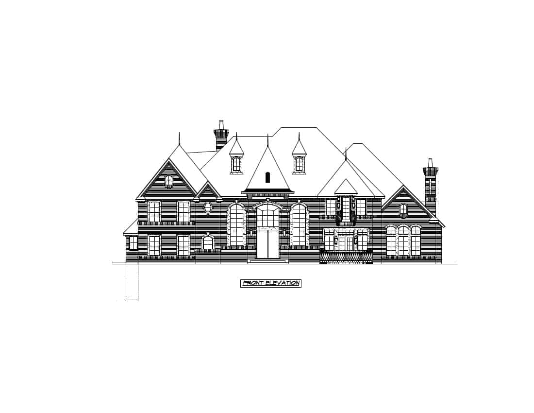 Home Plan Front Elevation of this 5-Bedroom,8523 Sq Ft Plan -195-1272
